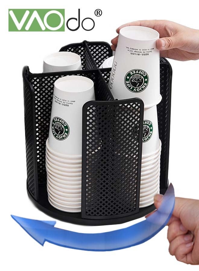 VAOdo Multifunctional Cups Holder Organizer 360°Rotating Cup Holder Rack Cosmetic Storage Kitchen Seasoning Storage Rack  - Image 1