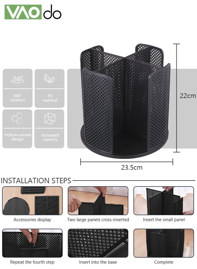 VAOdo Multifunctional Cups Holder Organizer 360°Rotating Cup Holder Rack Cosmetic Storage Kitchen Seasoning Storage Rack  - Image 3