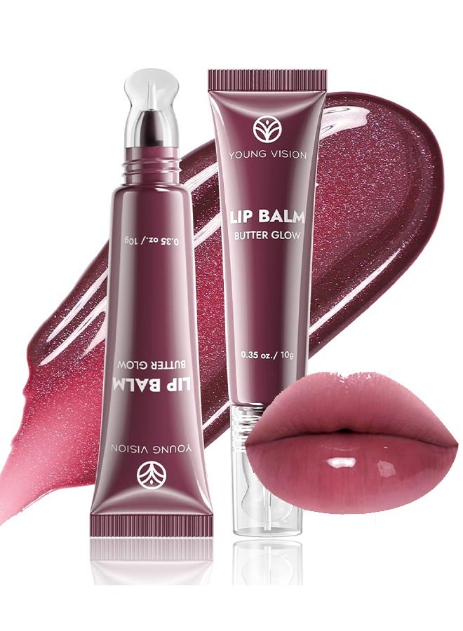 يونج فيجن بلسم شفايف باتر جلو، ملمعات الشفاه، أحمر شفاه، ملمع شفاه مرطب وصبغ، سيروم بترطيب يصل حتى 12 ساعة، صبغة عالية، لمعة نهائية لامعة، فقاعة العلكة 06 - Image 1