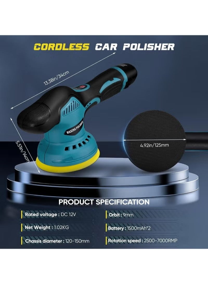 Cordless Polishing Machine 12V, Multifunctional Rechargeable Buffer & Waxing Tool with 8-Speed Variable Control, For Vehicles, Household Items & Rust Removal, Includes Sponge Pads & Accessories Kit - Image 4