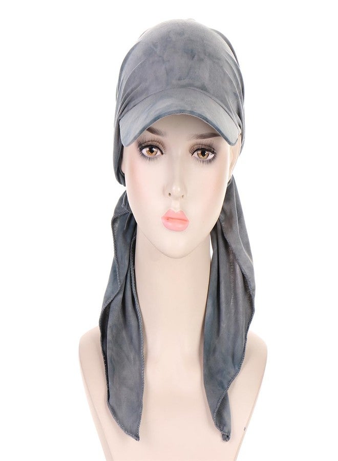 دينبري أغطية رأس طويلة جاهزة من دينبري للنساء، باندانا، عمامة، قبعة، غطاء رأس لمرضى السرطان الكيميائي، أغطية رأس للنساء الصلع، أغطية شعر، قبعة غطاء الشعر (3 قطع مصبوغة بربطة العنق) - Image 5