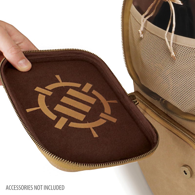 ENHANCE Venture Canvas DnD Backpack - RPG DM Bag for Dungeons and Dragons with Removable Dice Tray - Travel DnD Bag fits 4-6 Books Upright, 17" Laptop/DM Screen Slot, Luggage Slot, Chest and Map Strap - Image 3