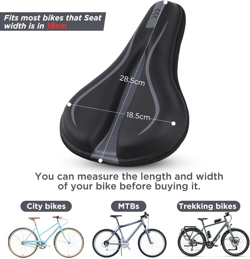 Simpeak غطاء مقعد دراجة جبلية سيمبيك مريح من جل مقعد دراجة طريق مقاوم للماء شامل لجميع مقاعد الدراجات للدراجات الخارجية - Image 4