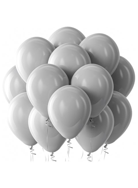 STARTEX 100 Pack 12 inch Round Helium Pastel Grey Balloons for Birthday Baby Shower Wedding Anniversary Party Decorations