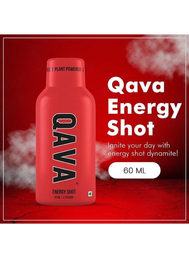 QAVA QAVA Liquid Energy Shot|Plant Powered|Instant Energy Boost|Panax Ginseng|Gingko Biloba|60Ml (Pack Of 4)|No Added Sugar|Zero Calorie  - Image 4