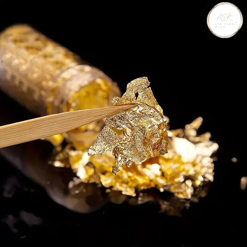 A.K GOLD LEAF AK GOLD LEAF 20g 2 Bottle Gold Flakes for Resin Imitation Gold Foil Flakes with Tweezer Gold Flakes for Decoration Nails Arts Painting Arts DIY Crafts Resin Jewelry Making etc Pack of 2 - Image 3