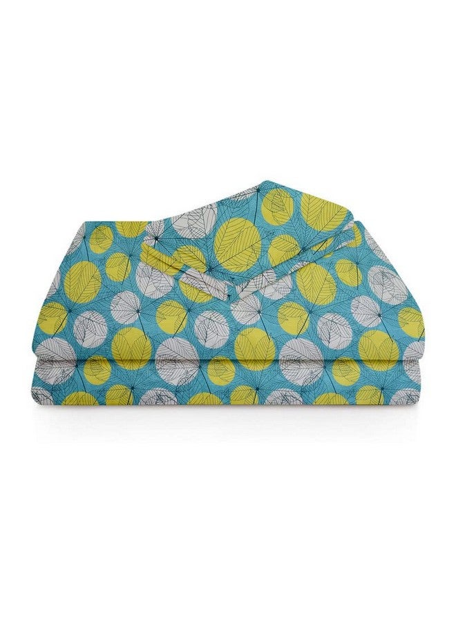 BSB HOME BSB HOME Premium Glace Cotton 160 TC Flat Single Bedsheets Breathable | Wrinklefree (Size-60 X 90 Inch) with 1 King Size Pillow Covers (Size-17 X 27 Inches, Floral, White & Green)  - Image 3