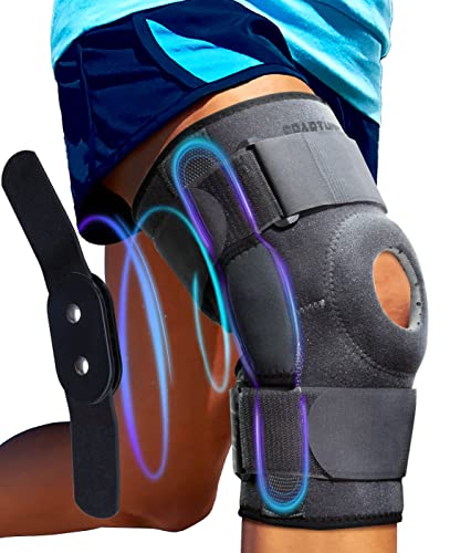 Sparthos Hinged Knee Brace for Larger Legs - Adjustable Stabilizing Support for ACL, MCL, Meniscus Tear, Arthritis - Open Patella - For Men and Women (Plus Size, XXX-Large, Ideal for Thighs 20"-28") - Image 1