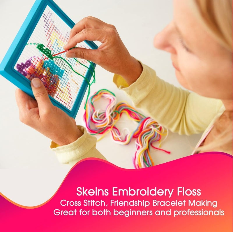 ThreadNanny 100 Colors Embroidery Thread  100 Rainbow Color Skeins Embroidery Floss Set Cross Stitch Threads Friendship Bracelets Kit - Image 5