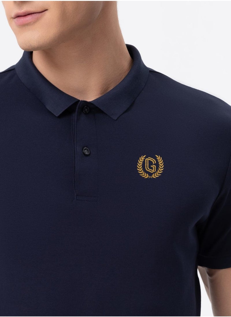 GIORDANO Men's Luxury Touch Polo Blue  - Image 2