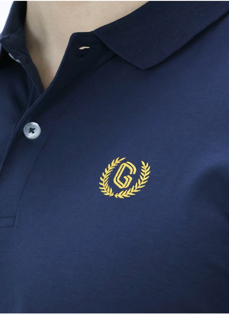 GIORDANO Men's Luxury Touch Polo Blue  - Image 3
