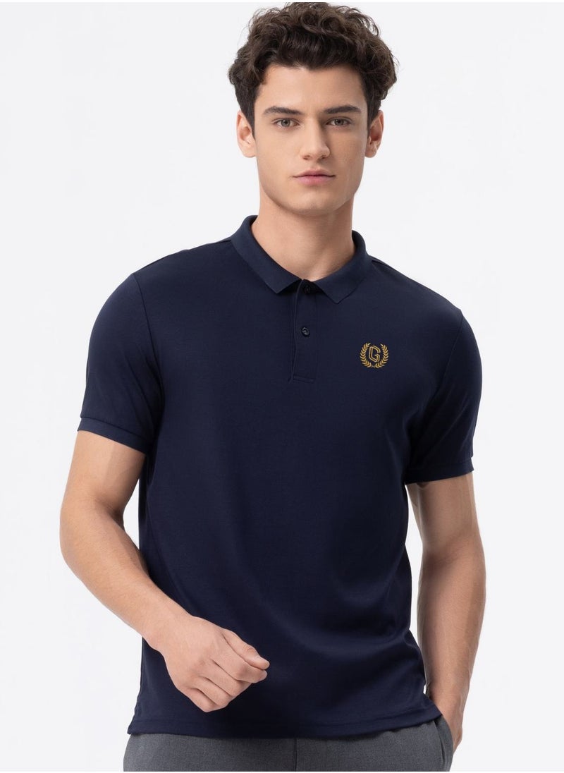 GIORDANO Men's Luxury Touch Polo Blue  - Image 1