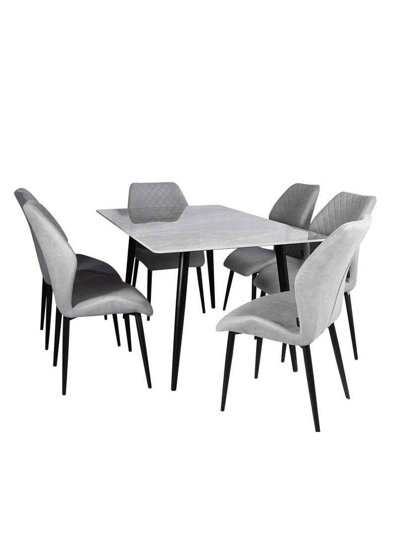 Ceramic dining table with metal legs 6 chairs - pzsku/ZC90F5ECAB2DC80B70D1EZ/45/_/1732971311/4e14ce17-9123-4649-a30d-71ced5ce87e8