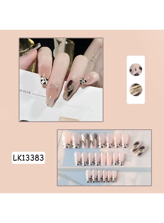 Goolsky Silver Shimmer Leopard Print Gilding Press-on Nails for Retro Autumn Winter Fashion & Vintage Outfits - Image 2