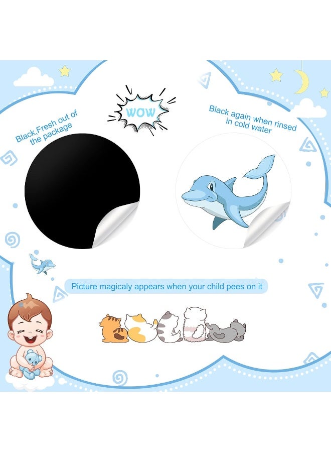 Geyee Geyee 24 Pcs Potty Training Stickers Potty You Pee on Toilet Reveal Stickers Chart Reusable Pee Decals Color Changing Seat Toilet Targets for Boys Girls Kids Training Use(Animal) - Image 2