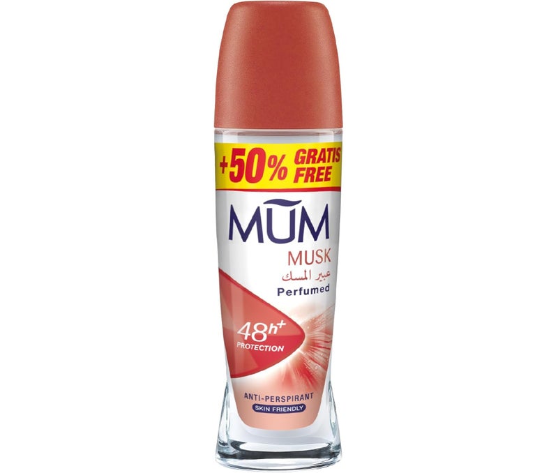 MUM Musk Perfumed Anti-Perspirant Roll-On - 75ml | 48H Protection, Alcohol-Free, Skin-Friendly