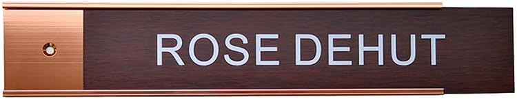 Name Plate Wall Or Door Holder, Office Business Door Sign Holder,-5Pack (Rose Gold, 2“ × 8”)