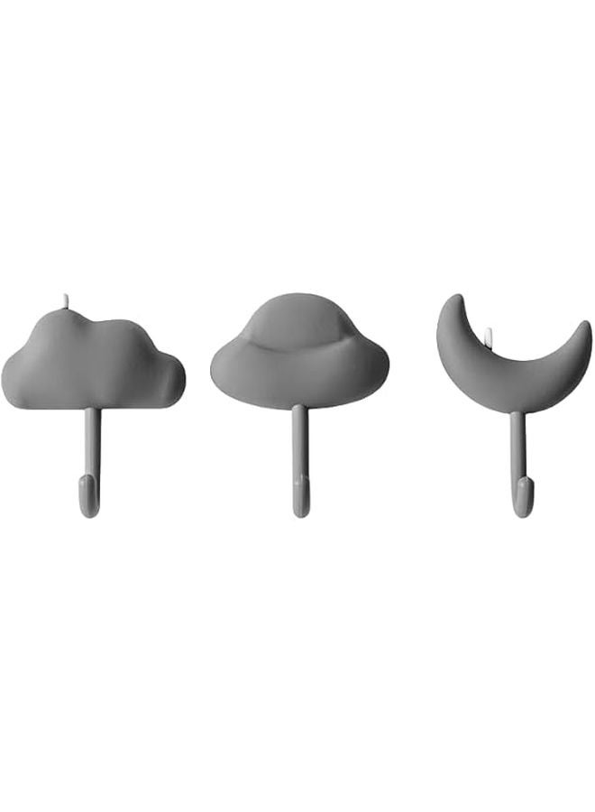 3M خطافات لاصقة قوية تحمل أحمالًا ثقيلة بدون حفر خطافات سحابة رمادية للمطبخ الحمام المهجع - Image 2