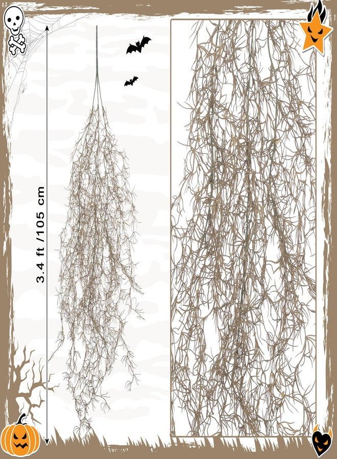 Giegxin Spanish Moss 41'' Fake Hanging Succulents Faux Moss Artificial Succulent Plants Vines Hanging Plants Swamp Decoration Potted Artificial Garland(Brown,12 Pack) - Image 2