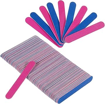 Faburo Nail Files Faburo 100 Pcs Disposable Nail File 180240 Double Sided Emery Board Nail Buffering Files for Home and Salon Use 180240 Grit - Image 1