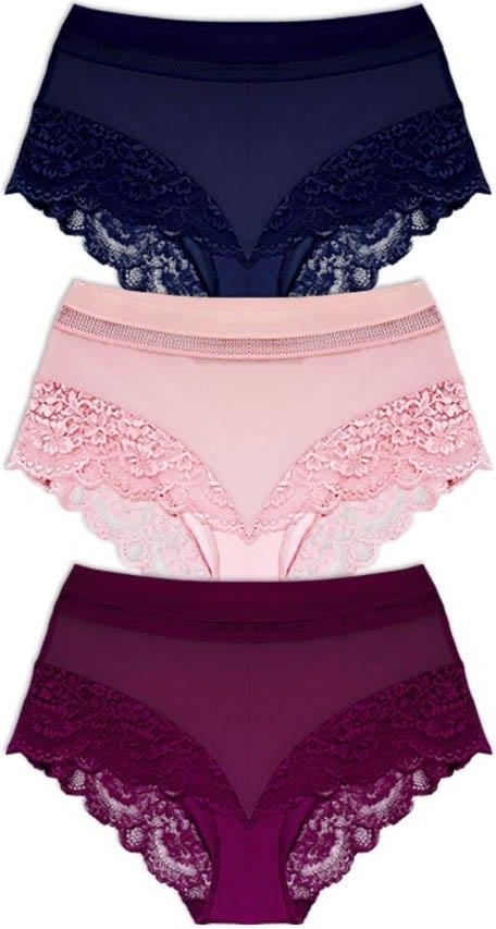 COTTONHILL Lace Detailed Transparent Plus Size Bikini Panties 3-Pack-2  - Image 1
