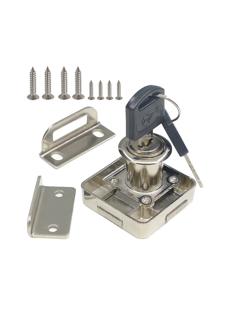 SOLARAE Double Door Cabinet Lock Cabinet Drawer Lock ‚ÄãDouble Deadbolt Door Lock Drill Diameter 19mm for 15mm-22mm Door Panels, Right Side Door Mount - Image 4