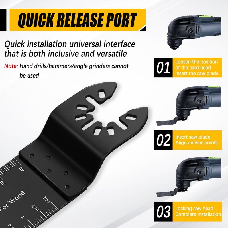 Vicsamer 6PCS Oscillating Tool Blades, Universal Wood Oscillating Multitool, Professional Oscillating Saw Blades, Quick Release Saw Blades for Dewalt, Milwaukee, Makita, Rockwell, Black&Decker, Craftsman - Image 4