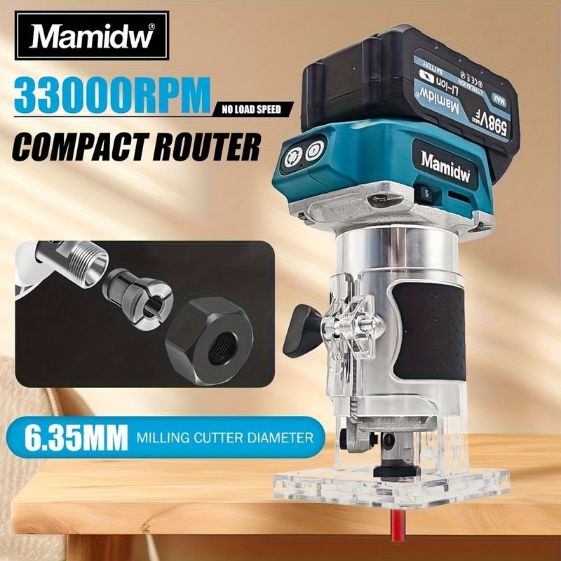 Mamidw 33000RPM Brushless Trimmer Cordless Router Tool for Makita 18V Battery No Battery - Image 1