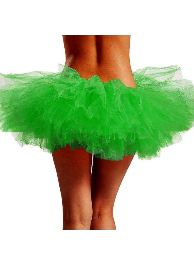 Phantomon Tutu Skirt Women's Teens Elastic 5 Layered Tulle Skirts Ultra Fluffy, Green, One size - Image 2