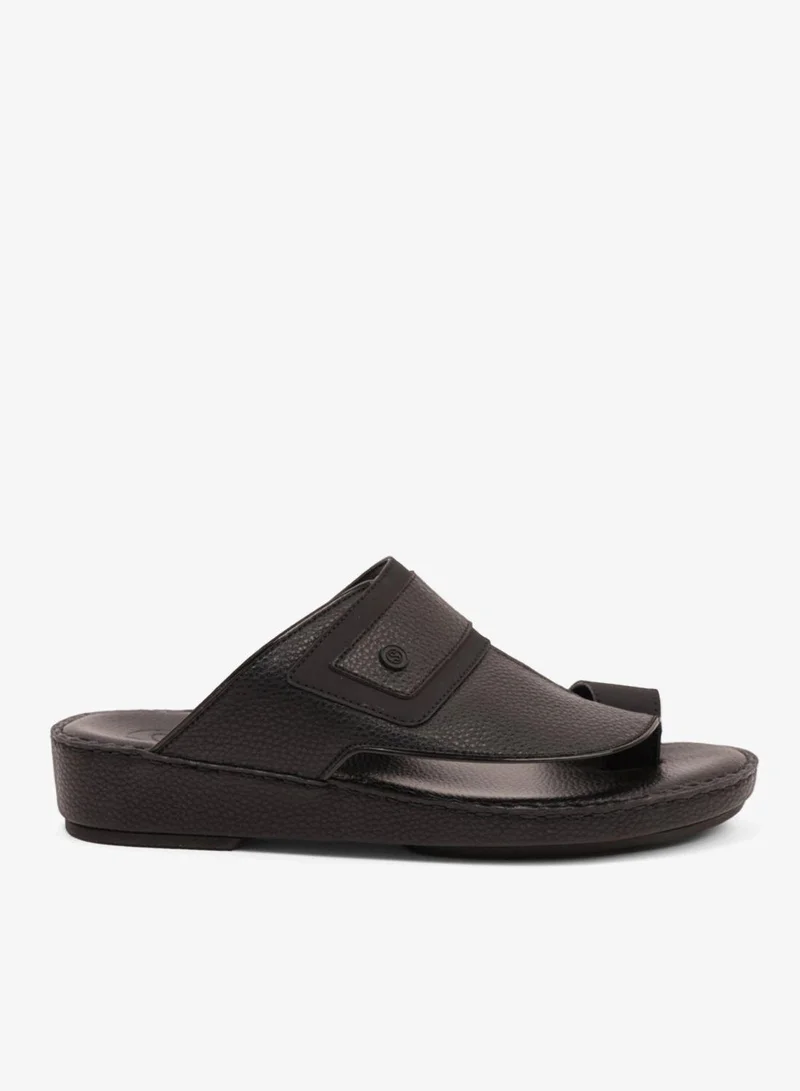 Comfort Plus  COMFORT PLUS LEATHER SANDALS WITH COMFORTABLE FOOTBED BLACK for Men | Best Price UAE