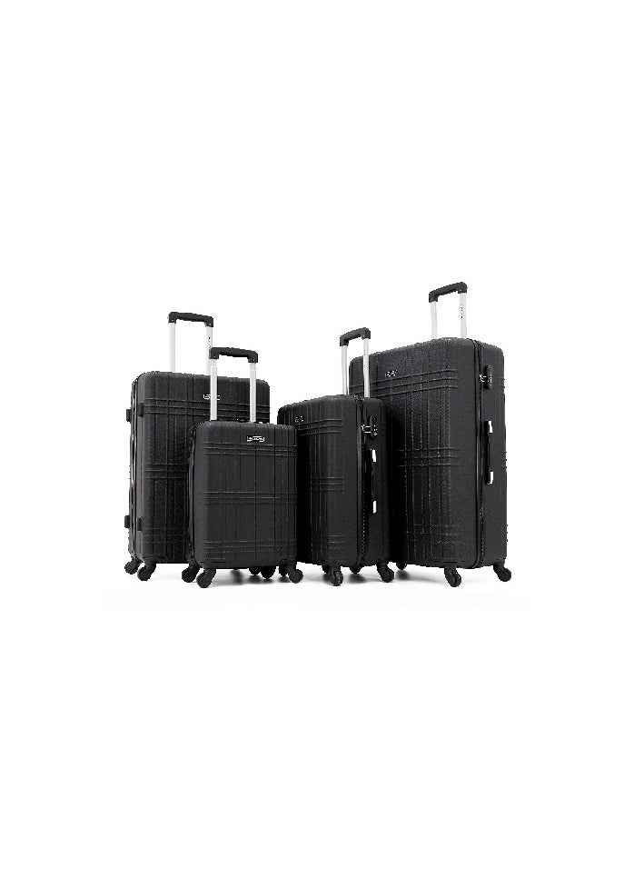 GIORDANO Giordano Hardside Luggage Trolley Bag 4 Pieces set,Black (S-20,M-24,L-28,XL-32 Inch)  - Image 1