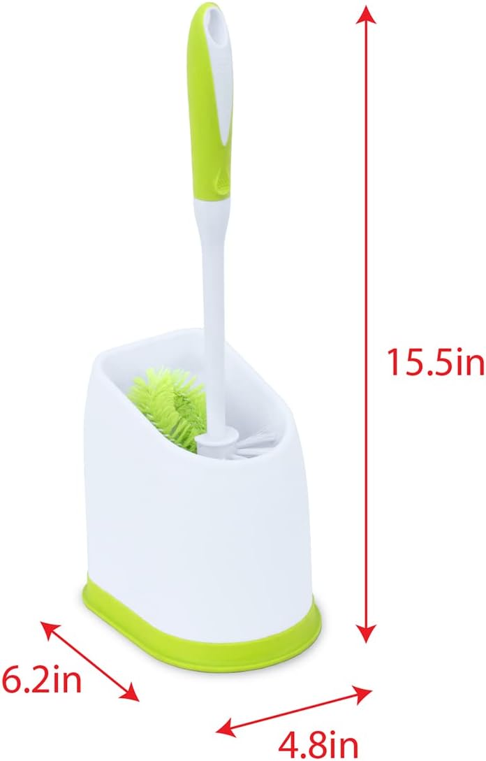 Pine Sol Toilet Bowl Cleaner Brush with Holder | Heavy Duty Cleaning Wand with Under The Rim Scrubber, Non-Slip Handle, Storage Caddy | Bathroom Supplies, Yellow, Green - Image 3
