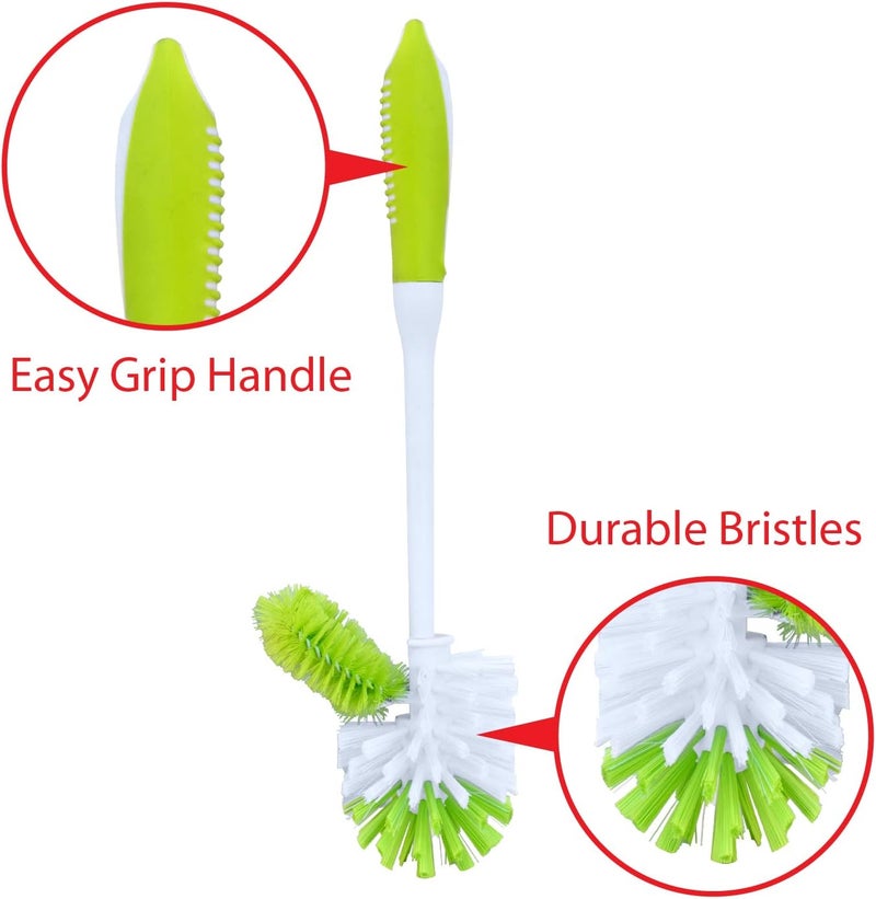 Pine Sol Toilet Bowl Cleaner Brush with Holder | Heavy Duty Cleaning Wand with Under The Rim Scrubber, Non-Slip Handle, Storage Caddy | Bathroom Supplies, Yellow, Green - Image 1
