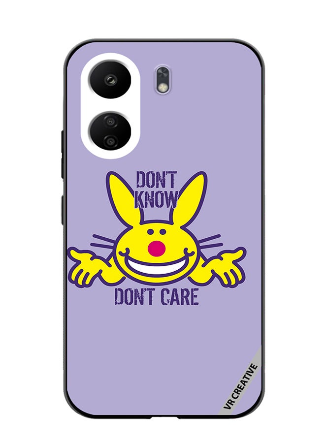 VR CREATIVE Protective Case Cover For Xiaomi Redmi 13C Don't Know Don't Care Design Multicolour - Image 1