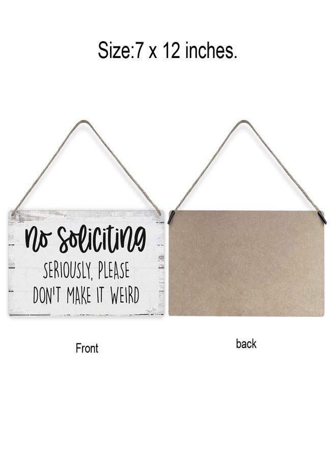 MIGUMUTU No Soliciting Seriously Please Don't Make It Weird Quote Sayings Home Wall Decor Wooden Signs Rustic Farmhouse Hanging Wall Plaque Sign Gift - Image 2
