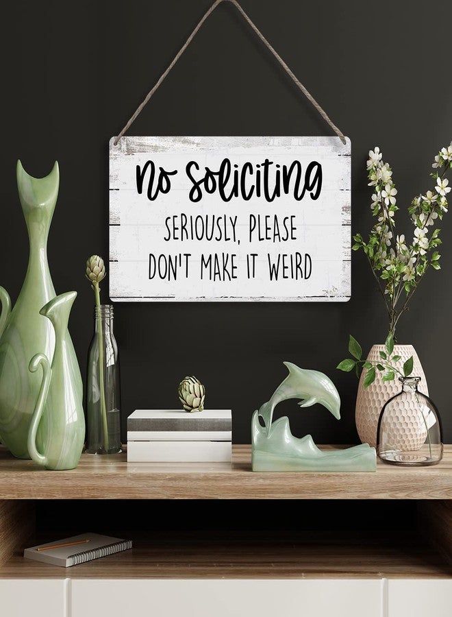MIGUMUTU No Soliciting Seriously Please Don't Make It Weird Quote Sayings Home Wall Decor Wooden Signs Rustic Farmhouse Hanging Wall Plaque Sign Gift - Image 4