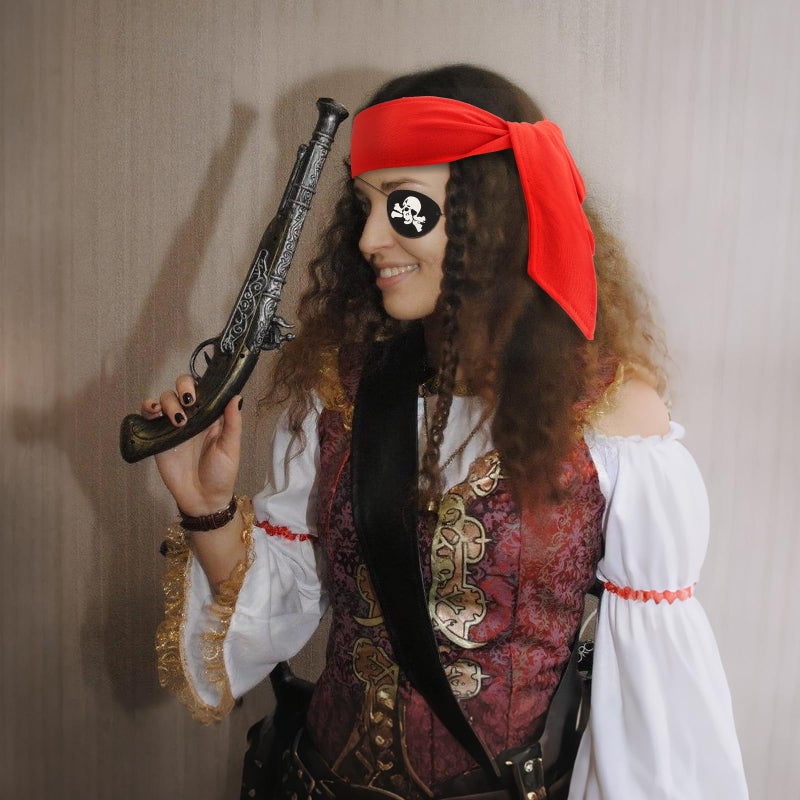 Chanaco Pirate Accessories 8Pcs Pirate Headband Costume Women Men Bandana Head Scarf Eye Patches for Halloween Party Favors Supplies - Image 4