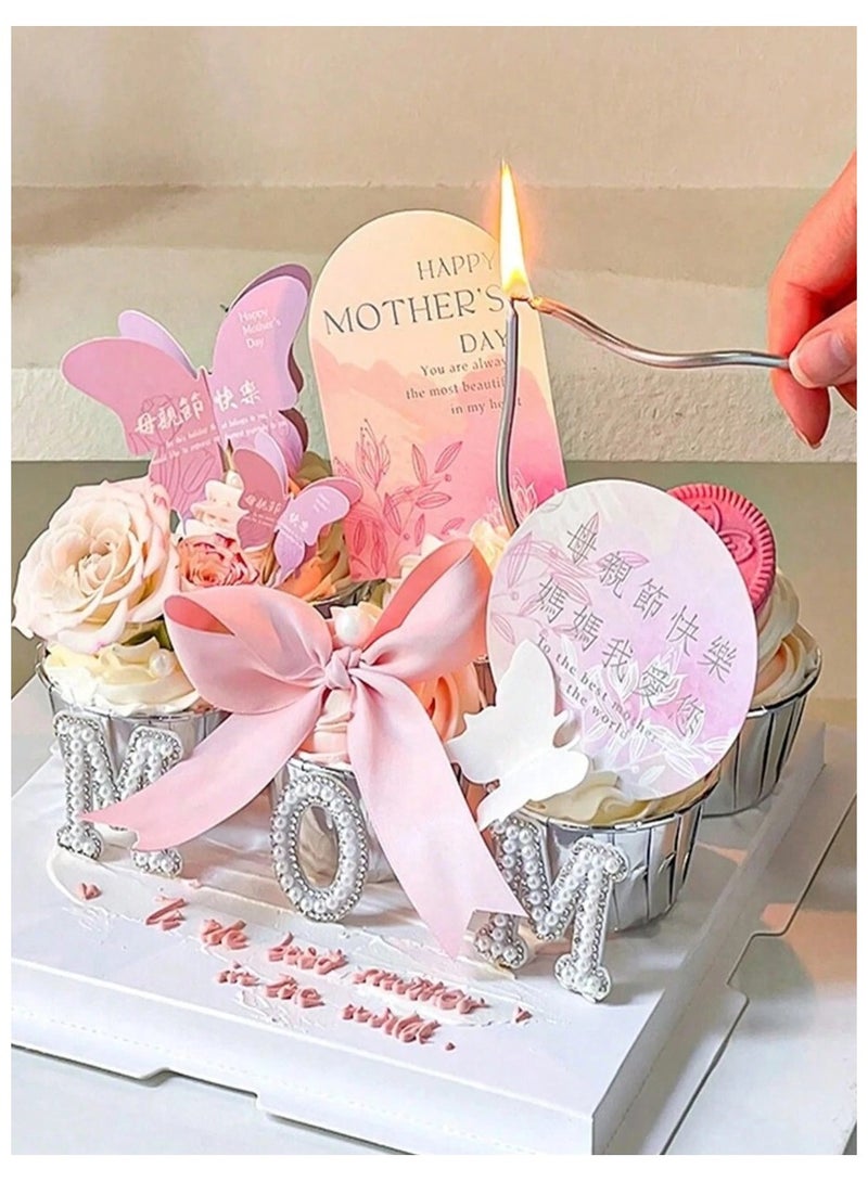 Birthday Decorations 6-piece candle set with a modern wavy design that adds a unique and distinctive touch to the cake. - Image 3