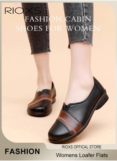 RIOXS Womens Loafer Flats Shoes Comfortable And Supportive Slip-Ons Uniform Formal Shoes With Low Block Heel For Work Business And Casual  - Image 2