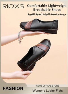 RIOXS Womens Loafer Flats Shoes Comfortable And Supportive Slip-Ons Uniform Formal Shoes With Low Block Heel For Work Business And Casual  - Image 3