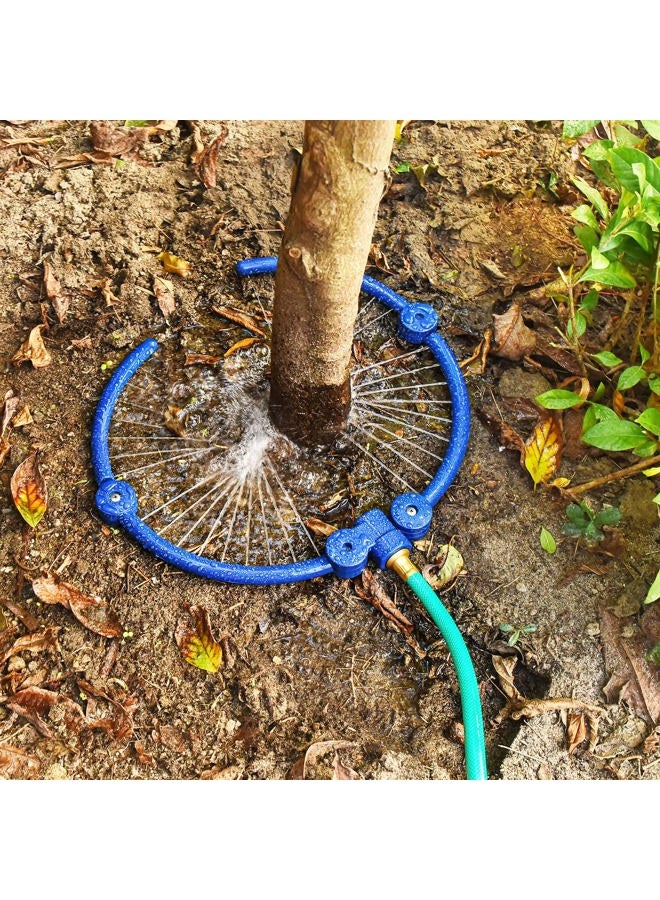 ZZM 360°Tree Water System Tree Watering Ring Circle Sprinkler and Irrigation System Targeted Water with Y Hose Splitter for New Tree Outdoor Plants Raised Garden Beds Shrubs (Small) - Image 1