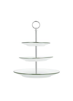 RIO Rio Filete Verde 3 Tiers Cake Stand Green Rim  - Image 1