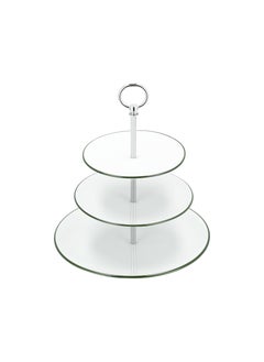 RIO Rio Filete Verde 3 Tiers Cake Stand Green Rim  - Image 3