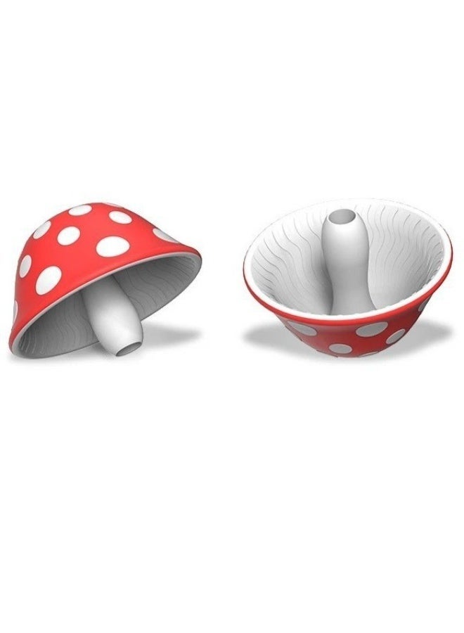 HOMESTAR Mushroom Funnel, Collapsible Household Mini Funnel with Wide Spout, Food Grade Silicone Funnel For Jars and Bottles Liquids Transfer, BPA-Free, Dishwasher Safe, Easy Storage , Red/White, 8*5.5 cm - Image 1
