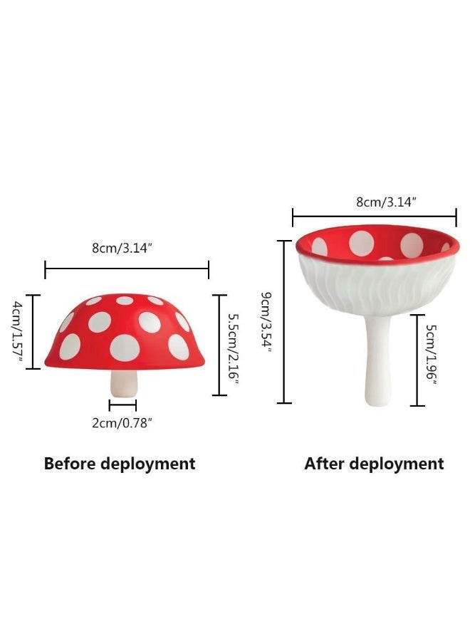 HOMESTAR Mushroom Funnel, Collapsible Household Mini Funnel with Wide Spout, Food Grade Silicone Funnel For Jars and Bottles Liquids Transfer, BPA-Free, Dishwasher Safe, Easy Storage , Red/White, 8*5.5 cm - Image 4