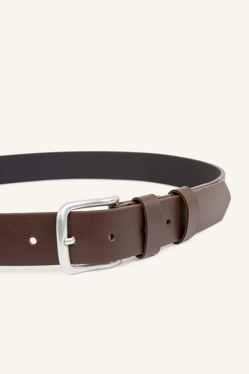 Defacto Man Rectangle Clasp Faux Leather Classic Belt