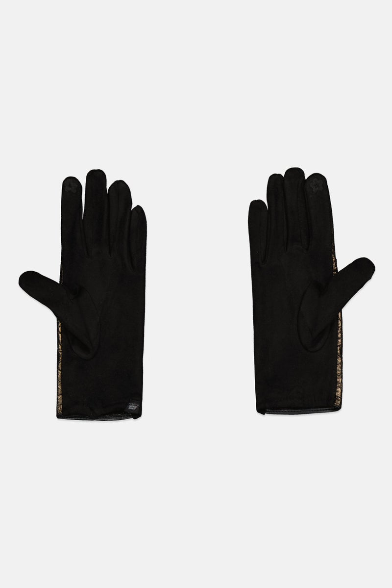 Justin Gregory Women 1 Pair Flower Quilted Puffer Gloves, Bronze - Image 2