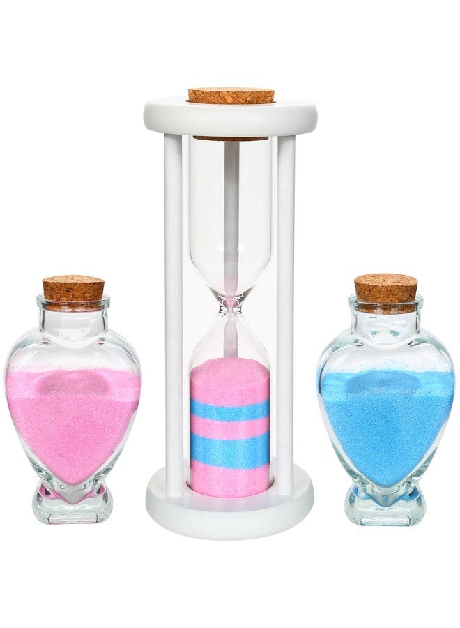 LIKEYO Unity Sand for Wedding Ceremony Set - 3 Pcs Wedding Sand Ceremony Sets Includes 1 Unity Hour Glass and 2 Heart-Shape Glass Sand Ceremony Vase, Wedding Unity Ideas for Ceremony (Sand not Included） - Image 1