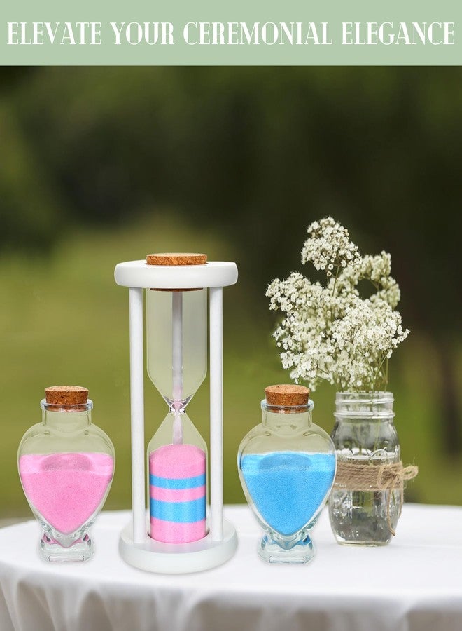 LIKEYO Unity Sand for Wedding Ceremony Set - 3 Pcs Wedding Sand Ceremony Sets Includes 1 Unity Hour Glass and 2 Heart-Shape Glass Sand Ceremony Vase, Wedding Unity Ideas for Ceremony (Sand not Included） - Image 4