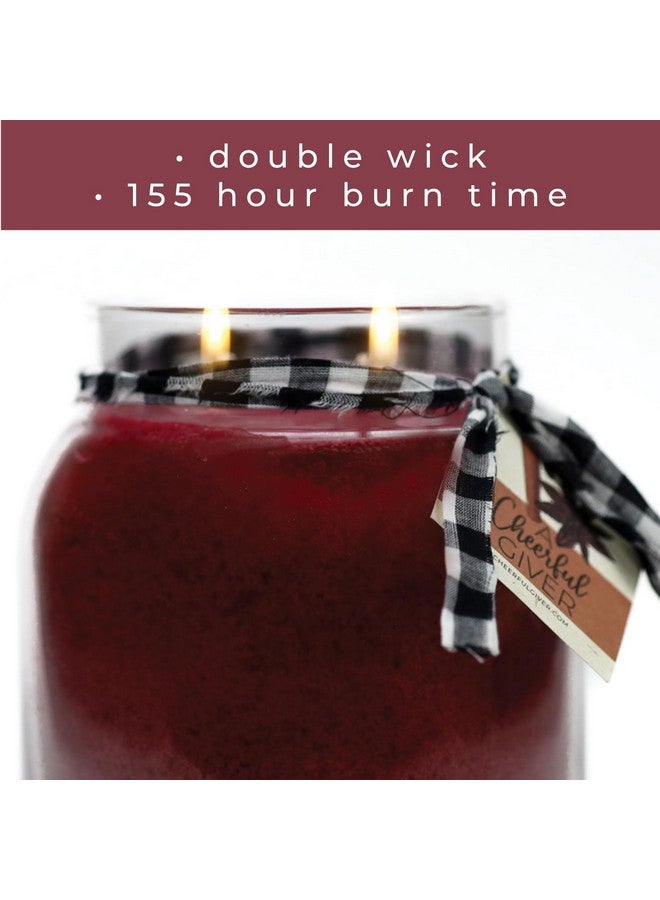 A Cheerful Giver A Cheerful Giver - Cranberry Orange - 34oz Papa Scented Candle Jar with Lid - Keepers of the Light - 155 Hours of Burn Time, Gift for Women, Red  - Image 4
